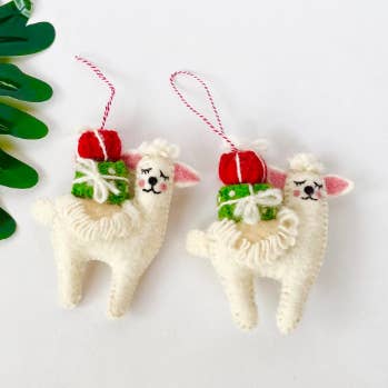 Felt llama Ornaments for wholesale by Karma Nepal Crafts