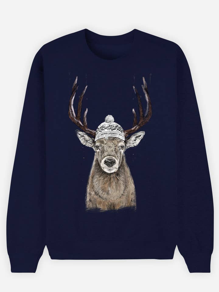 Dames Sweatshirt Navy 'Let's Go Outside' voor wholesale door Wooop