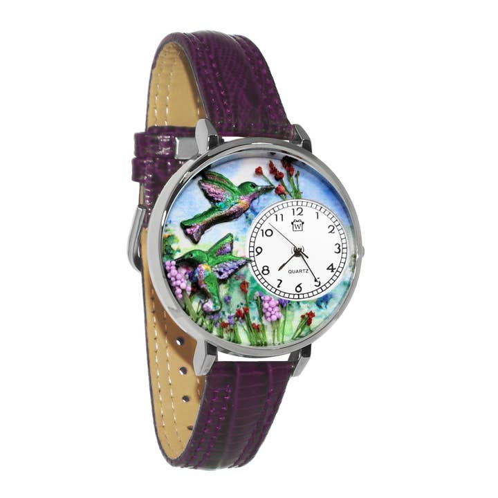 Hummingbirds 3D Watch | Handmade in USA | Gold or Finish for wholesale by Whimsical Gifts