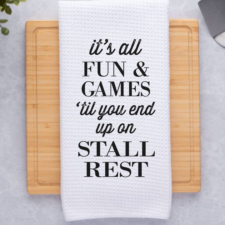 Stall Rest Funny Horse Towel, Equine Gift for Horse Lovers for wholesale by Canary Road