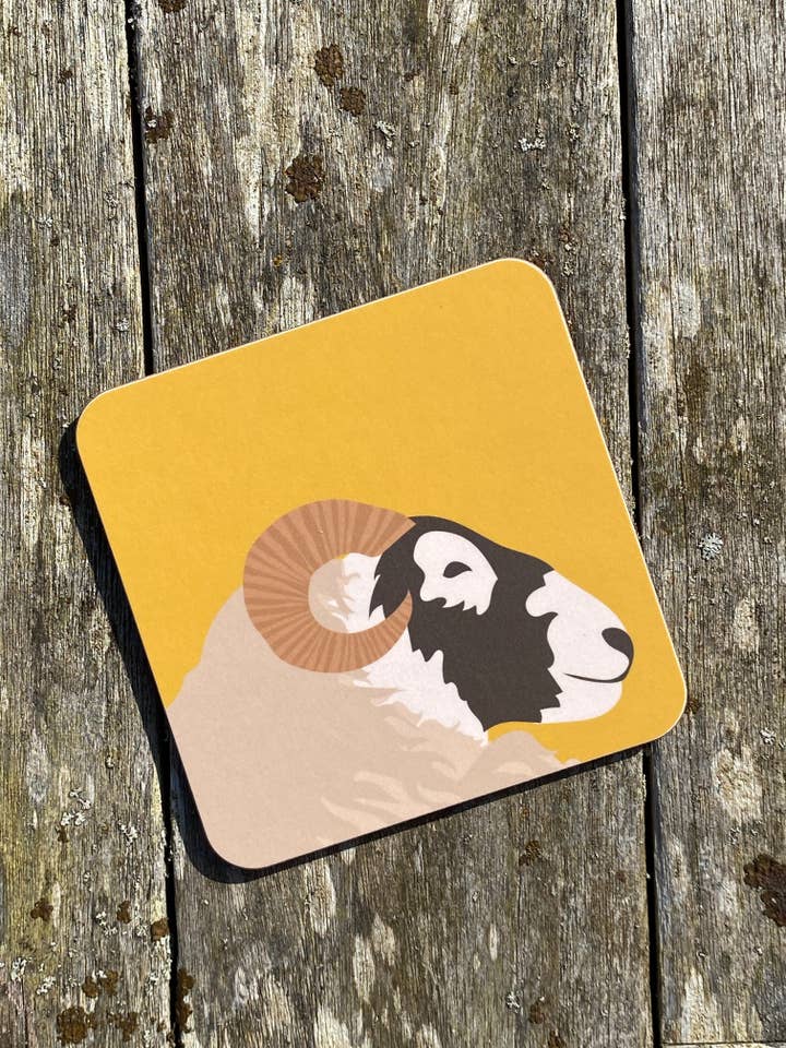 Sous-verres Blackface Sheep pour la vente par Fiddy+Mabel