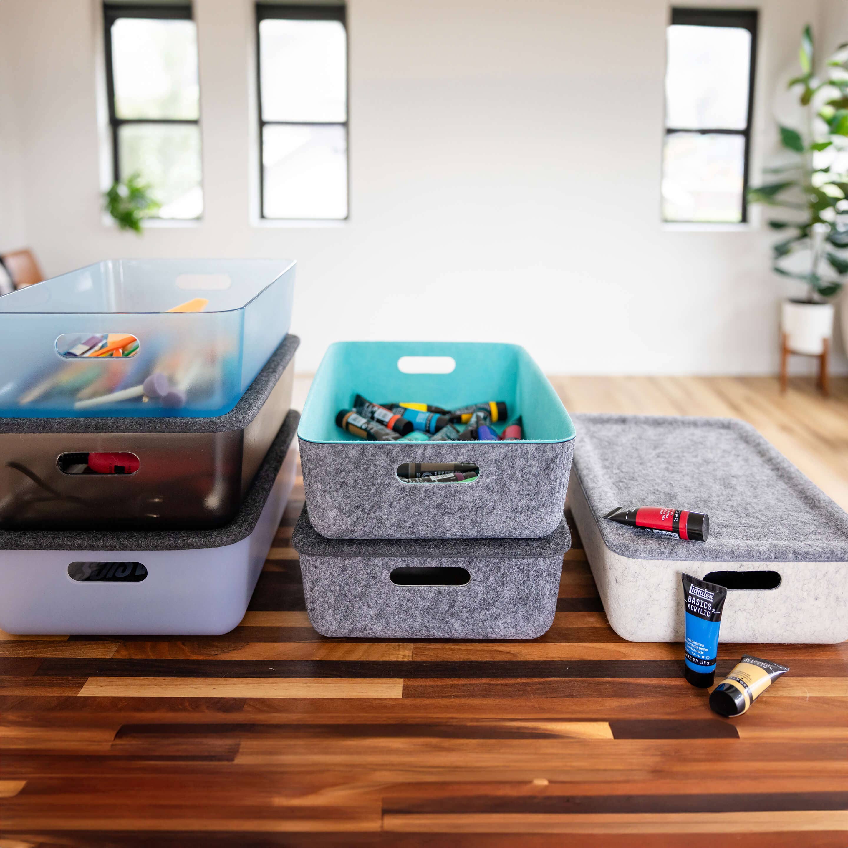 Three by Three Seattle - Wholesale Storage Bin - reSTAK recycled FELT storage medium short bin5