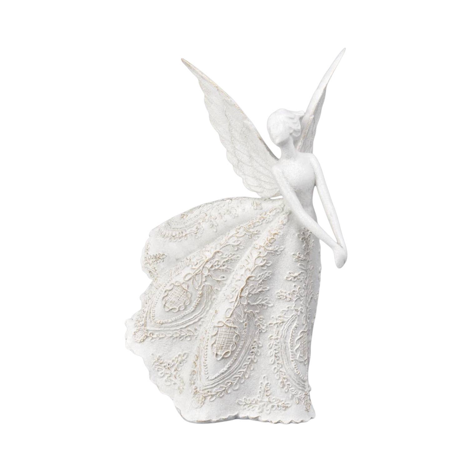 December Diamonds - Wholesale Decorative Figurine - 15.5in White Angel Right