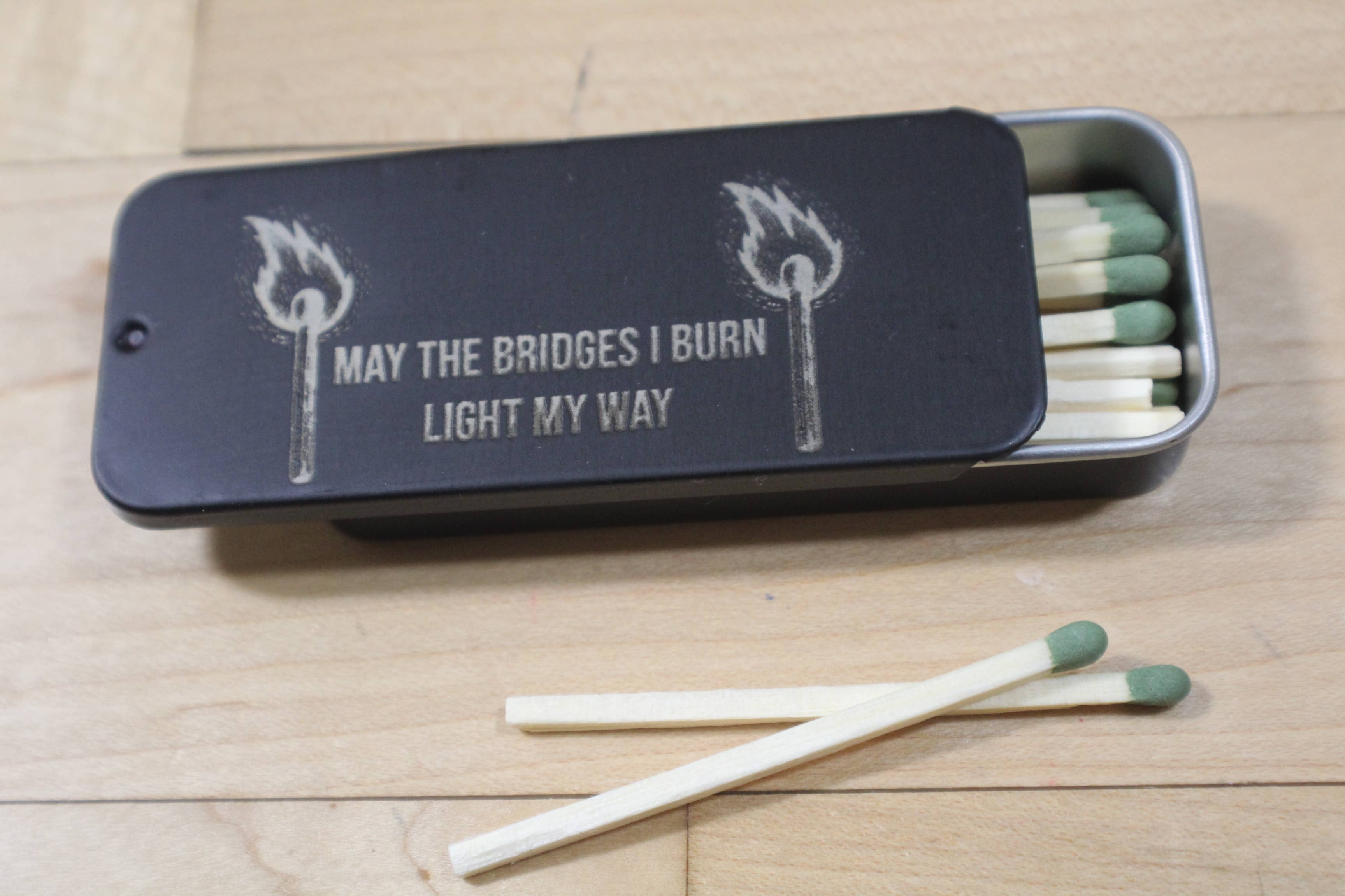 Raven Design - Wholesale Matches - Black Metal Match Refillable Tin9