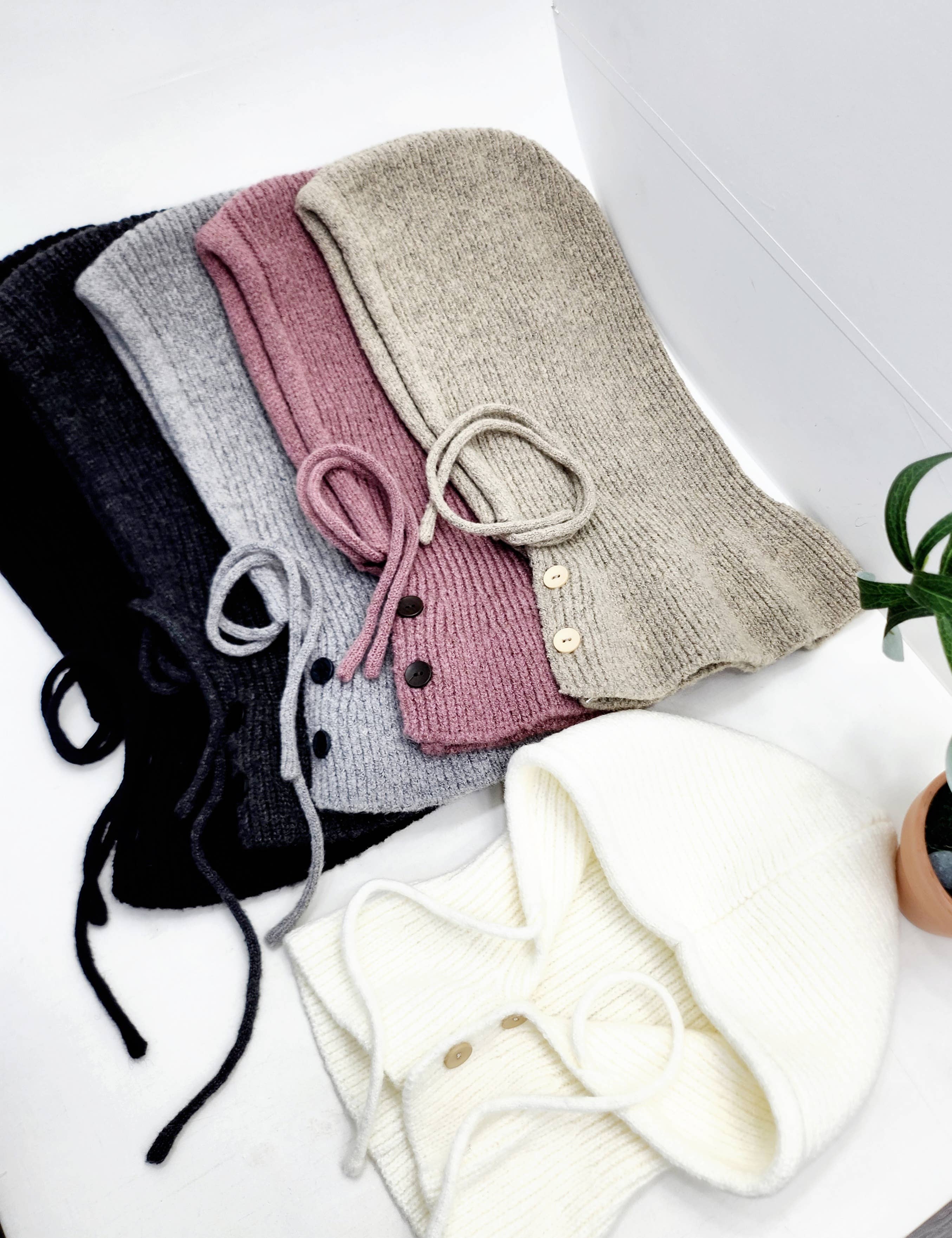 Comfortarians - Wholesale Balaclava - Women's - Sweater Knit Wool Hooded Winter Balaclava Hat8