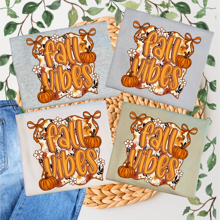 Fall Vibes Graphic T-shirt for wholesale by Duck Creations Wholesale