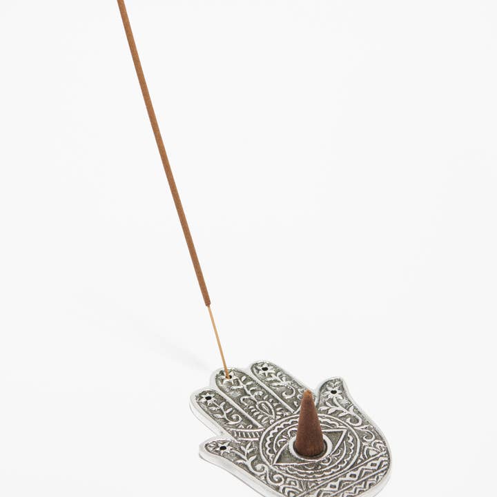 Liv Rocks – wholesale Incense holder – Hamsa Hand Metal Incense Holder, Cone Burner