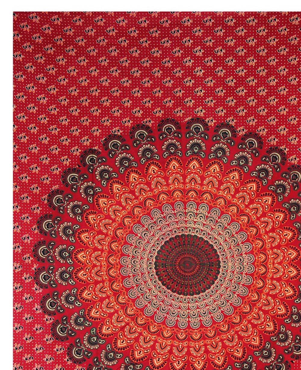 Lungta Imports - Wholesale Tapestry/Textile - Lotus Mandala Tapestry Wall Decor Beach Throw 80”X50”17