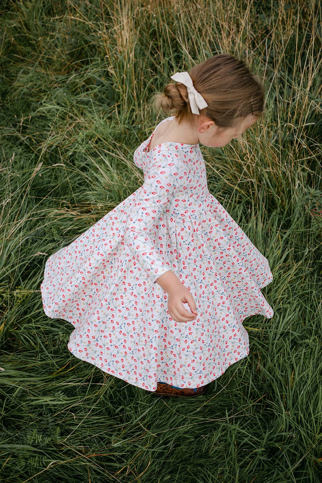 Floras – wholesale Dress – Kids – Twirl Dress - Cream Poppy13