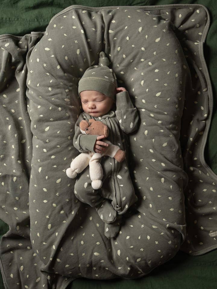 L'ovedbaby - Venta al por mayor Manta de cama - Niños y bebés - Manta Orgánica Acogedora en Hojas de Cazador
