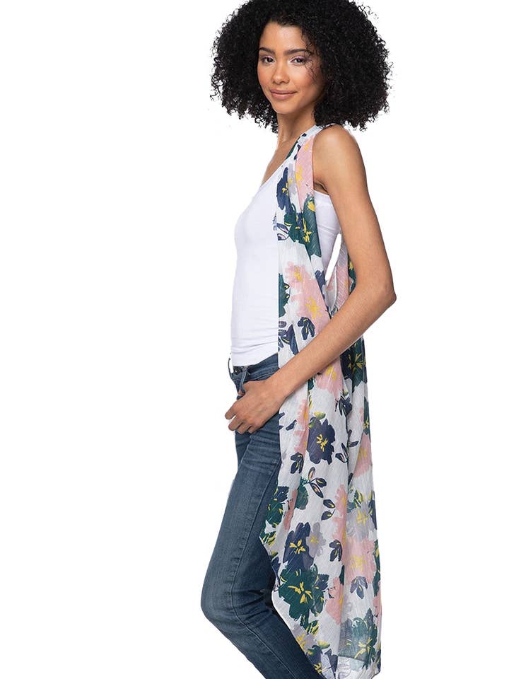 Free Spirit Weste Mehrfach tragbare Abdeckung im Sundry-Blumenmuster für den Großhandel von Pool to Party