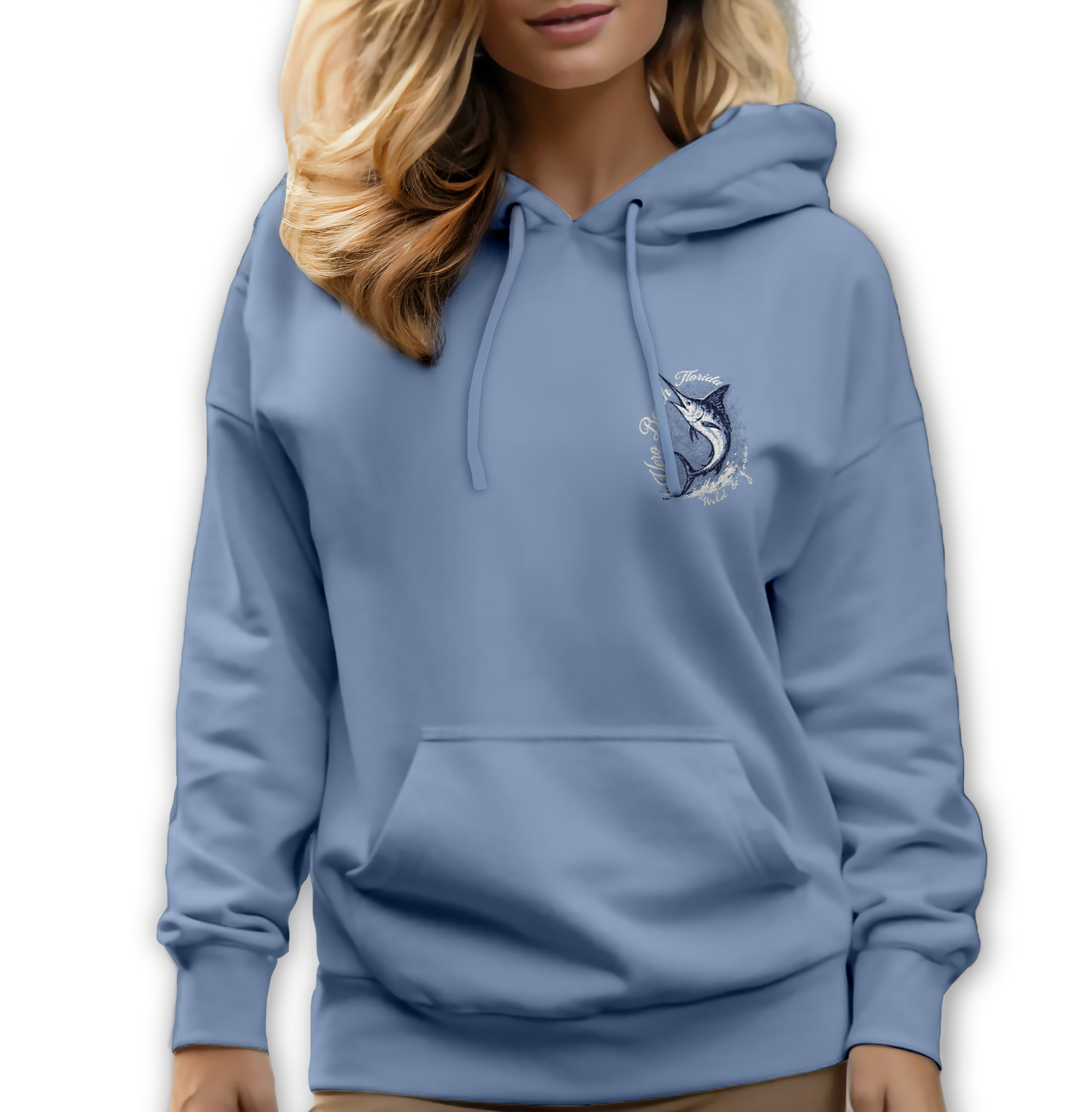 Textile Graphix - Wholesale Hoodie - Women's - Vintage Marlin Hoodie – Customizable Coastal Wildlife Design4