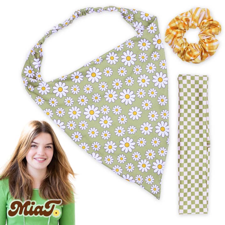 Bandana Headband, Wide Headband, Scrunchie - Mia Talerico for wholesale by Frog Sac