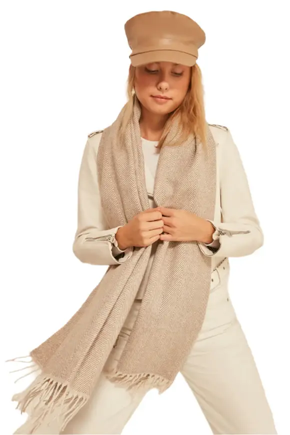 Wear Sierra - Wholesale Wrap - Women's - Women's Thick Shoulder Shaw, Scarf with Soft Textured Tassel2