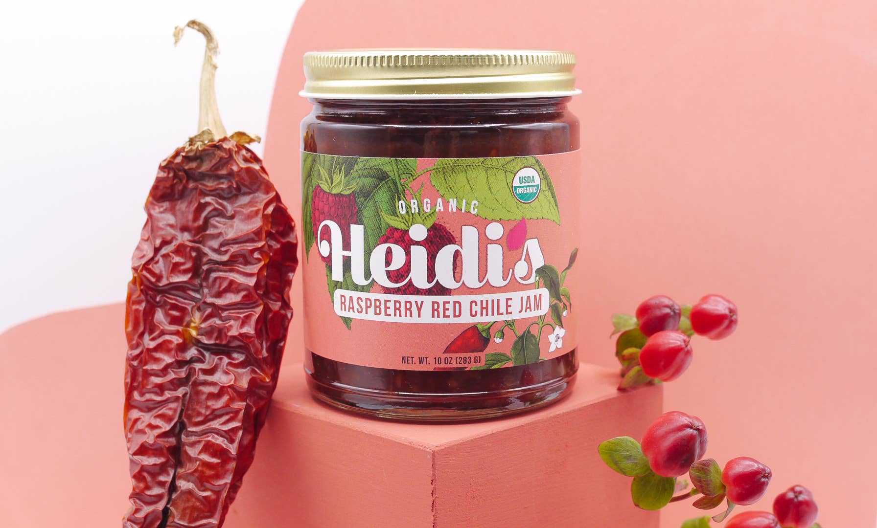 Heidi's Raspberry Farm - Wholesale Jam/Jelly - Heidi’s Hand Crafted Raspberry Red Chile Jam1