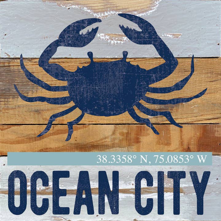 Second Nature by Hand - Wholesale Wall Accent - Crab Icon / Reclaimed Wood Wall Decor4