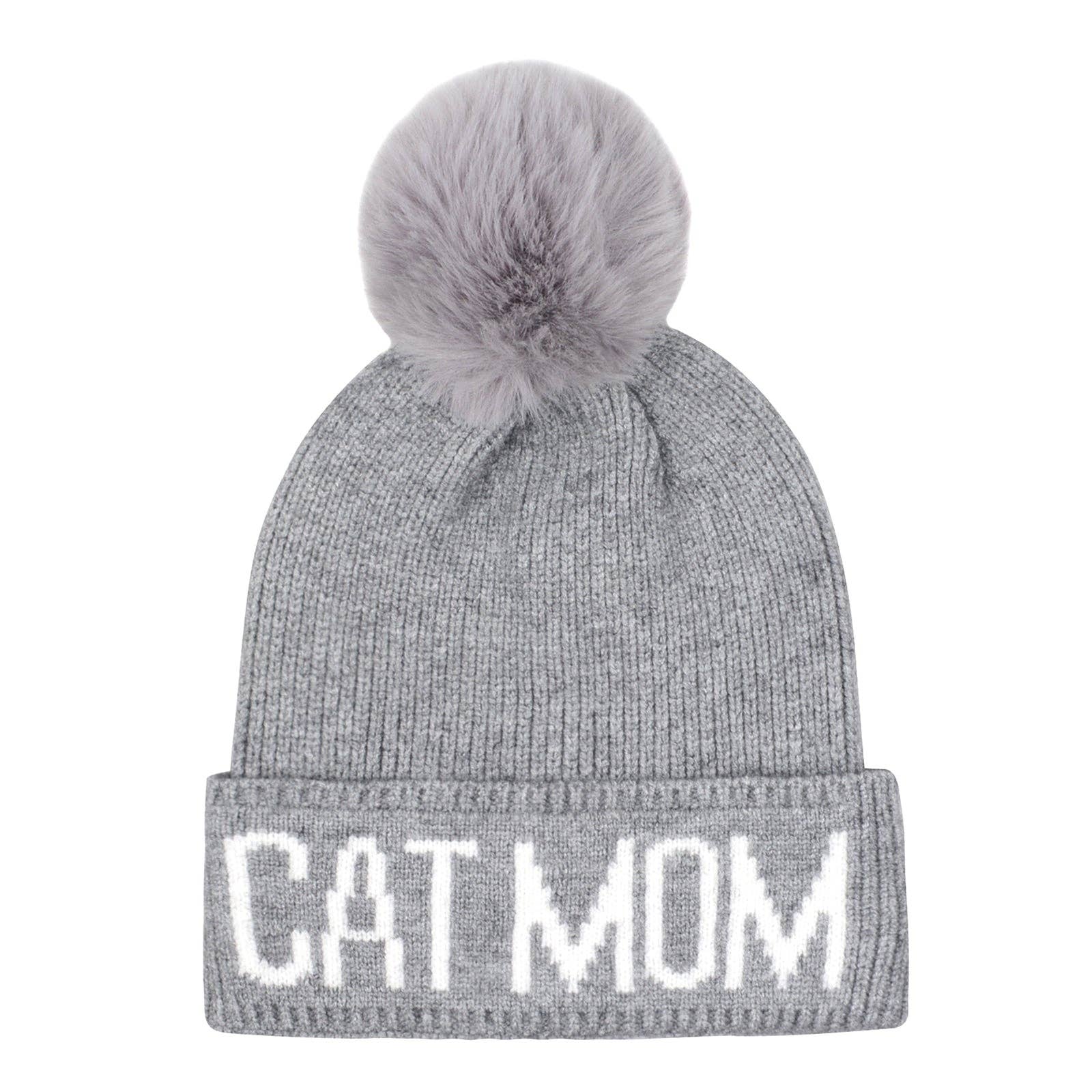 HATPHILE - Wholesale Beanie - Women's - HatPhile Cat Mom PomPom Knit Beanie – Cozy Toque Stocking for Cat Lovers1