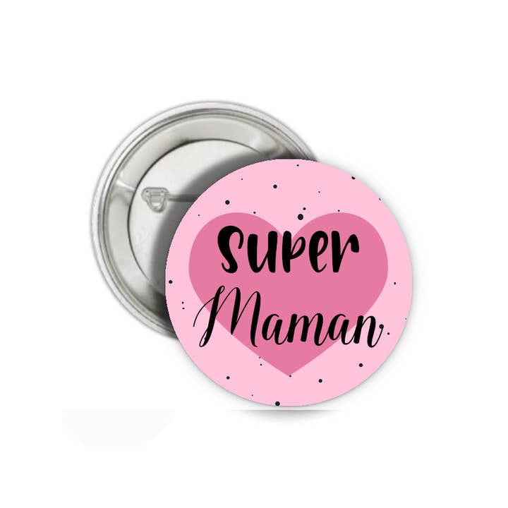 Personalised Super Mom badge or magnet or key ring for wholesale by Tendance Cadeau