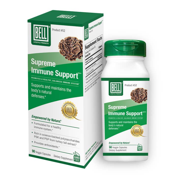 Supreme Immune Support™ w/ Turkey tail mushrooms 90 V cap for wholesale by Bell Lifestyle Products Inc.