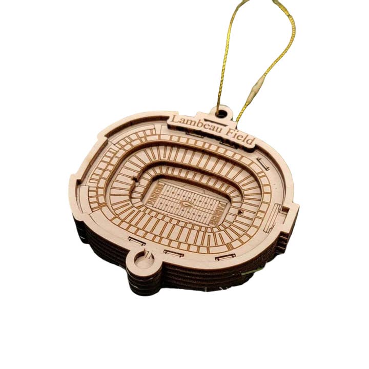 Green Bay Football Stadium 3d Ornament - Laser Cut for wholesale by LeRoy Woodworks