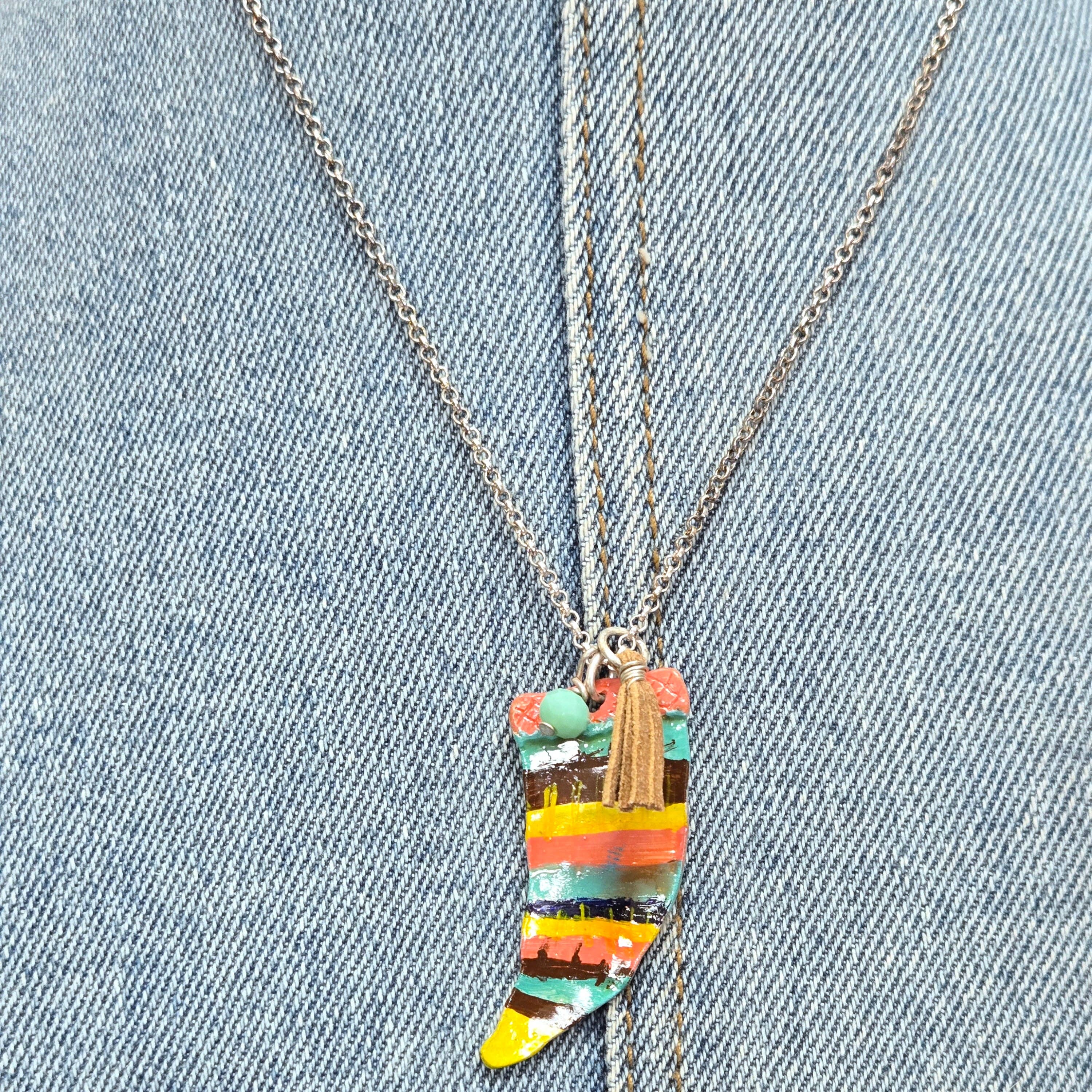 Greater Goods Imports & Wholesale - Wholesale Pendant/Charm Necklace - N0542 QNE14818 Fang Design Pendant Necklace0