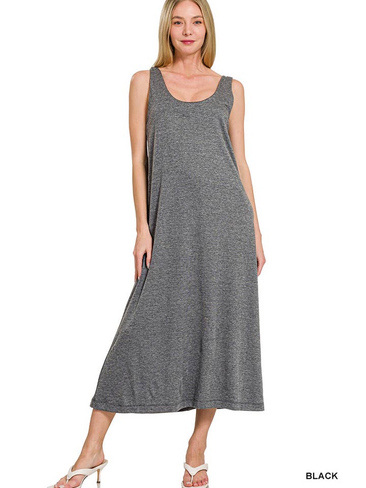 Vanilla Monkey - Wholesale Dress - Women's - French Terry Twisted Strap Maxi Dress