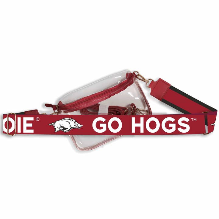 Arkansas Razorbacks Hailey Clear Sling Bag with Logo Strap by Desden for wholesale by Desden