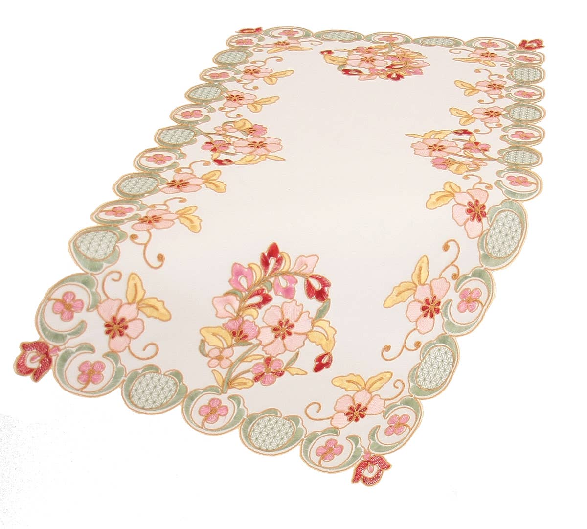Xia Home Fashions & Manor Luxe - Wholesale Table Runner - Primrose Embroidered Cutwork Table Runner1