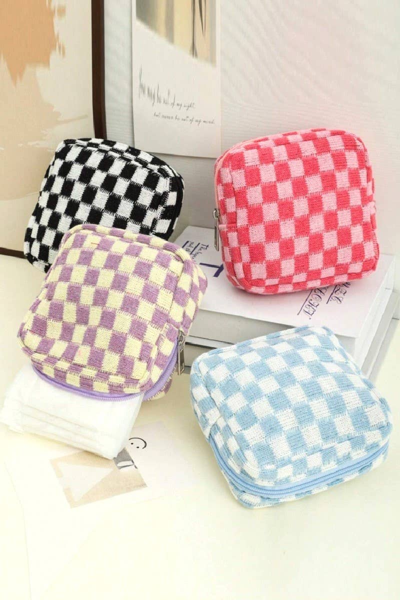 42POPS - Wholesale Makeup/Cosmetic Bag - ,,,, SI-26666 Mini Checkered Makeup Cosmetic Travel Case10