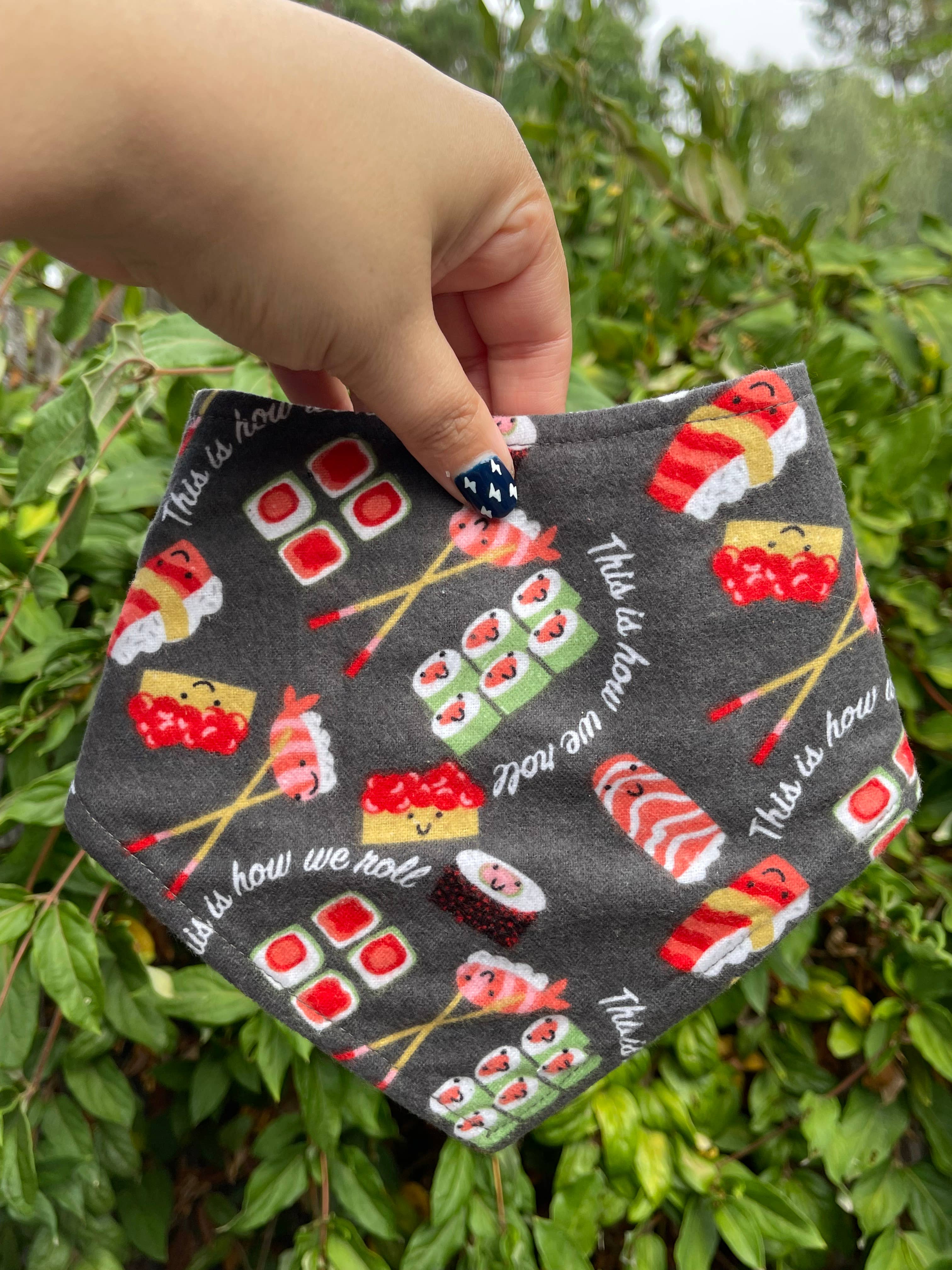 Very Vintage Designs - Wholesale Pet Bandana - Dog - Sushi Dog Bandana – Kawaii Food Print - Eco-Friendly6