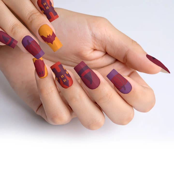FYNE BODY - Wholesale Press-on/fake nails - Vampire Velvet Burgundy Halloween Press-On Nails18
