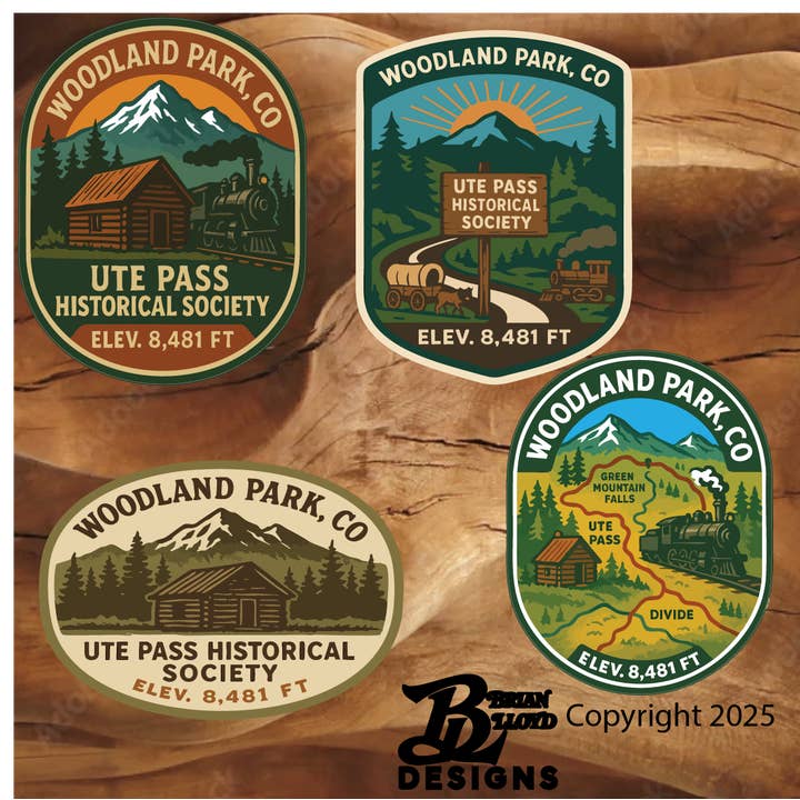Ute Pass Historical Society Stickers for wholesale by Brian Lloyd Designs