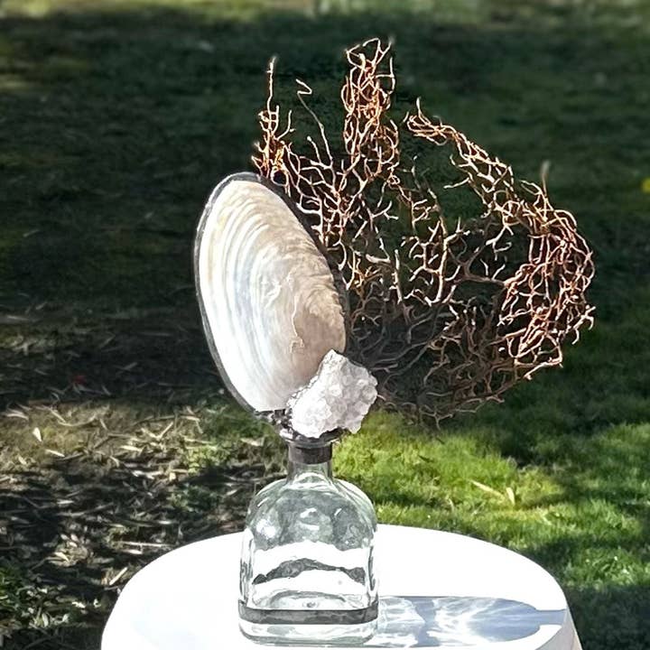 Shell Geode SeaFan Bottle for wholesale by Jamie Dietrich Designs