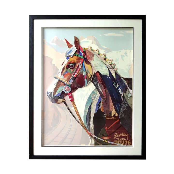 3D Collage Art | Horse w/Bridle (36"x28") for wholesale by Canterbury Lane