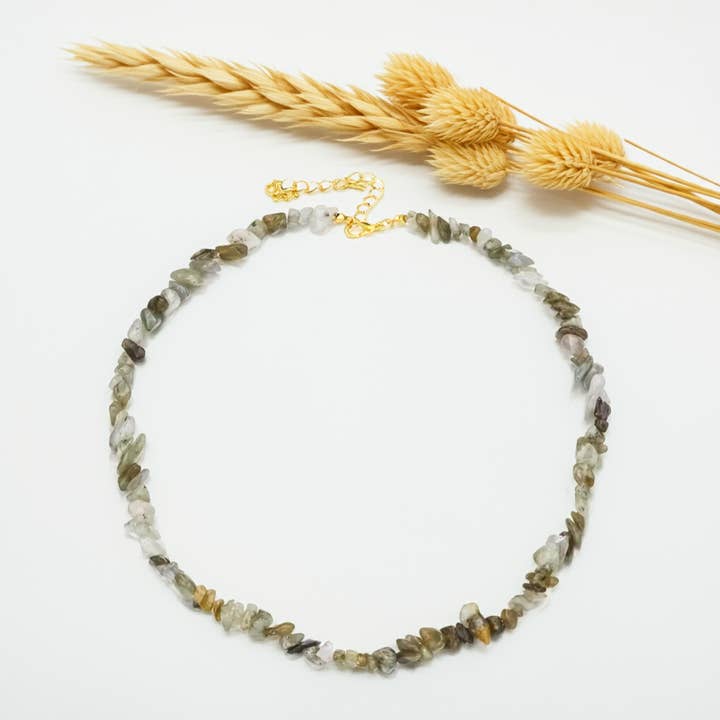 Labradoriet Steen Ketting voor wholesale door Produtos Namasté