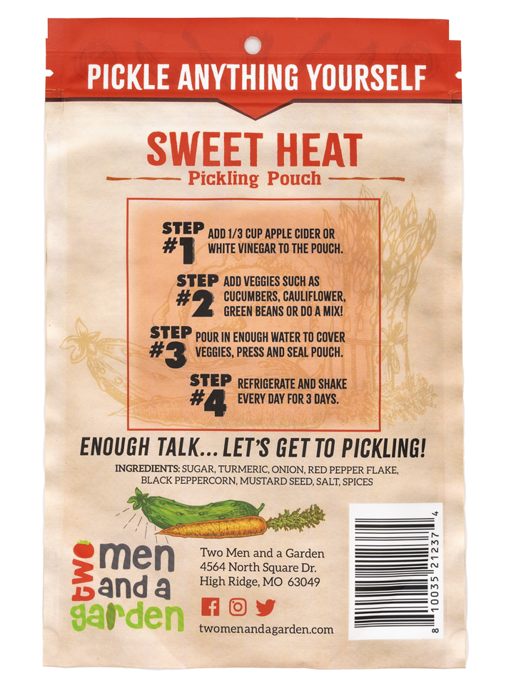 Two Men and a Garden - Wholesale Pickled Vegetables - Sweet Heat - Pickling Pouch1