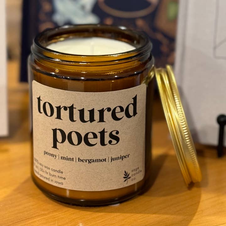 Sage Candle Co. - Wholesale Jar/Filled Candle - Tortured Poets - 100% Soy Wax Candle (Taylor Swift)0