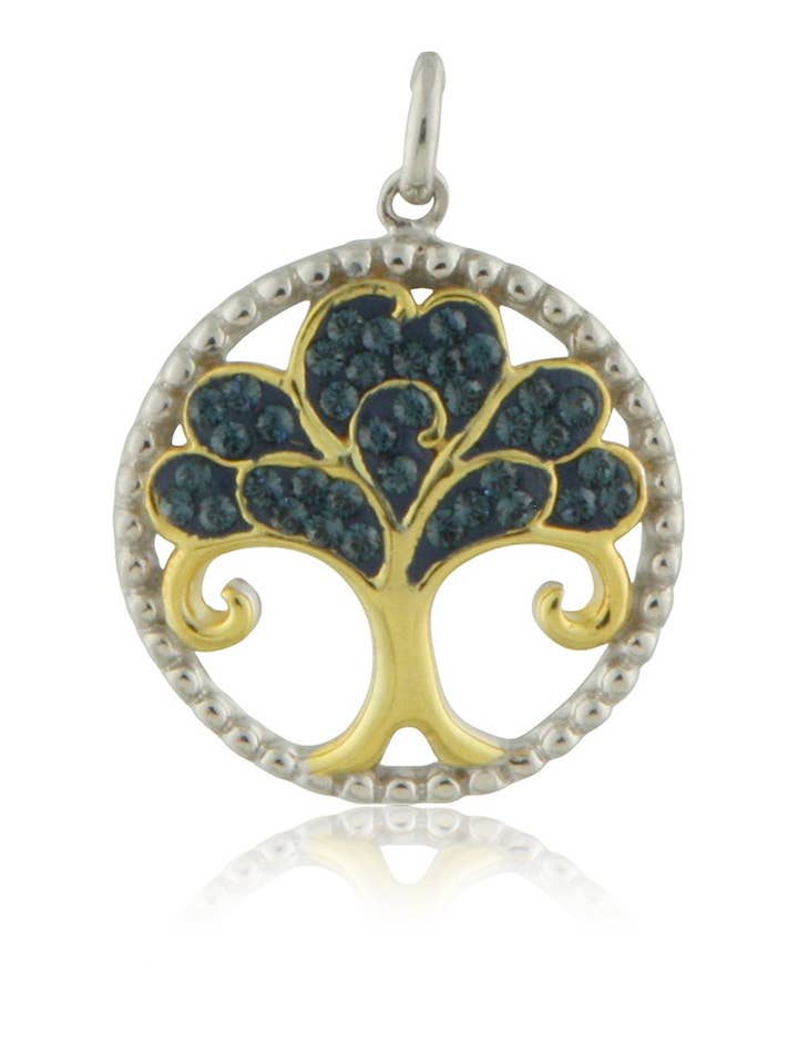 Gold Plated Tree of Life Pendant with Swarovski Crystal for wholesale by Culture Spot