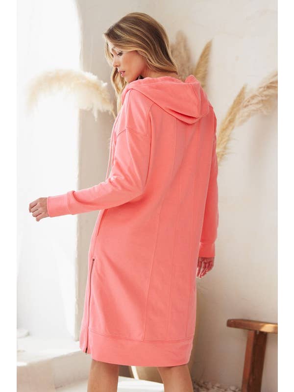 JADE BY JANE - Wholesale Dress - Women's - PLUS SIZE Solid Hooded Long sweatshirt dress (PLUS)5