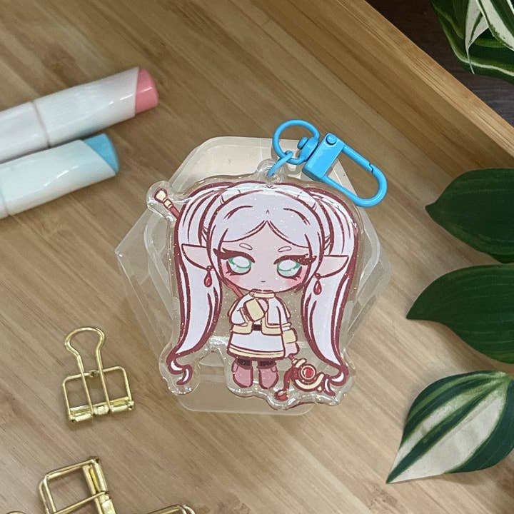 Peony Lee Art - Wholesale Keychain - Women's - Hero's Journey Frieren Double-Sided Glitter Keychain1