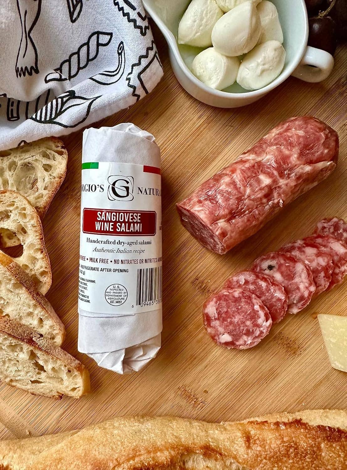 The Italians' Pantry - Wholesale Salami - Giorgio's Naturals, Sangiovese Wine Salami 5oz4