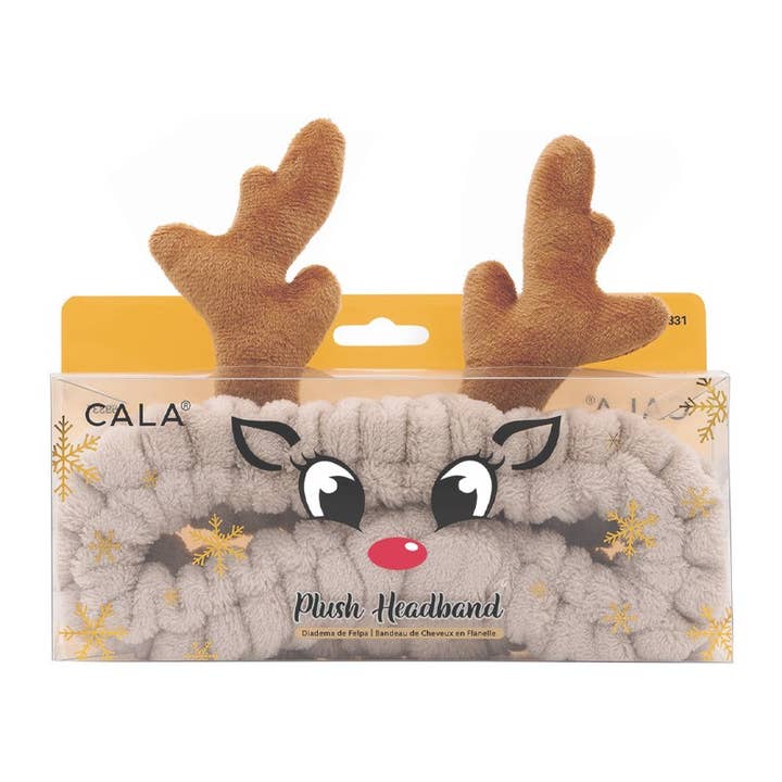 PINEAPPLE Beauty - Vente Bandeau pour le spa - CALA 69331 Bandeau en peluche en forme de renne - 6 pièces