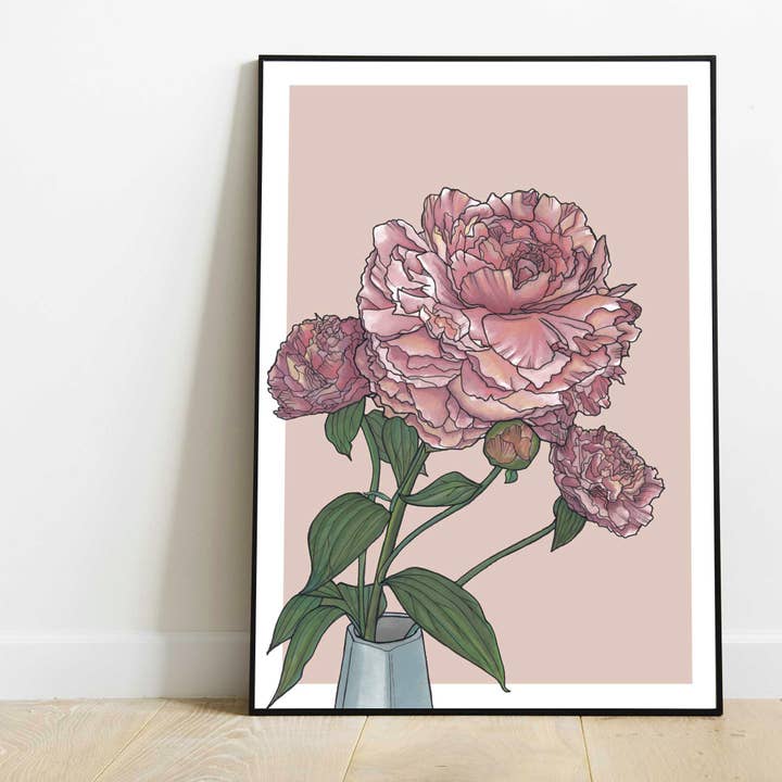 Peony Pink Art Print for wholesale by My Noodle Bug