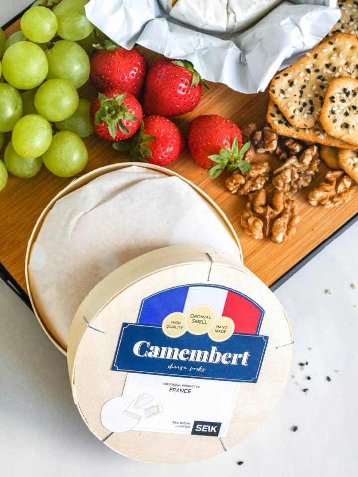 Beige Camembert Cheese Socks (women size 35 - 40) for wholesale on Faire6