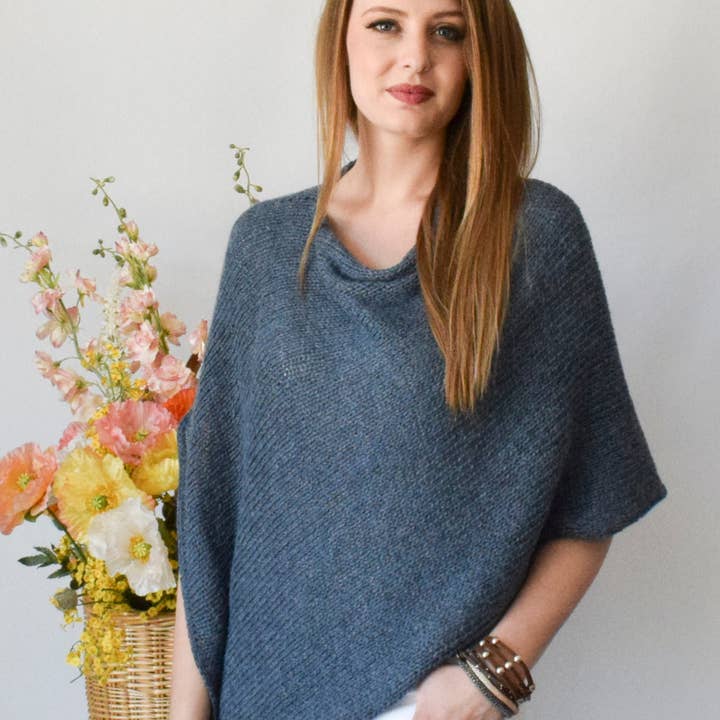 Moche Lifestyle - Wholesale Poncho - Women's - Alpaca Hand Knit Poncho Wrap: Mustard Yellow3