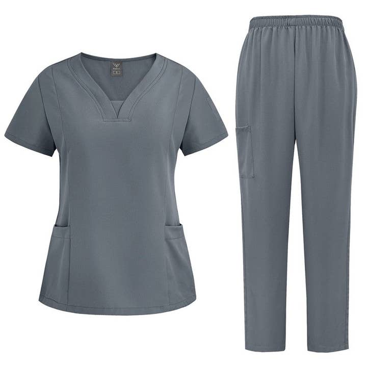 FurDecoration - Wholesale Healthcare uniform – Women's - Short Sleeve Straight Leg Scrub Suit4