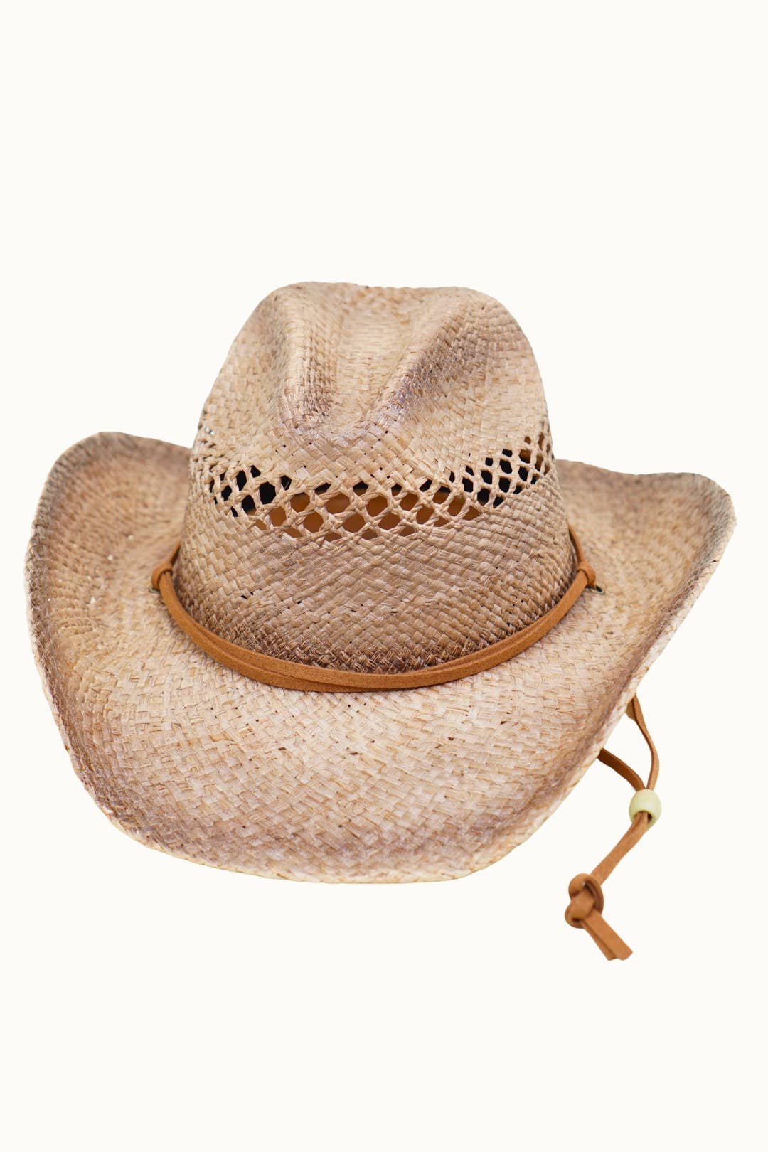 Olive & Pique – Großhandel Cowboyhut – Damen – Western-Raffia-Strohcowboyhut mit Kinnriemen, osfm1
