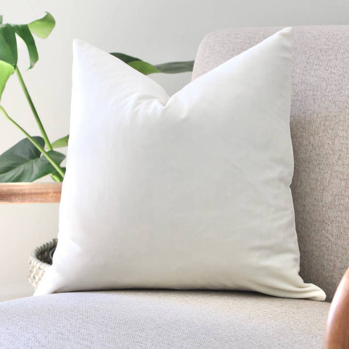 PLUSH Velvet Pillow Cover - Snow White for wholesale by Willa Skye Home