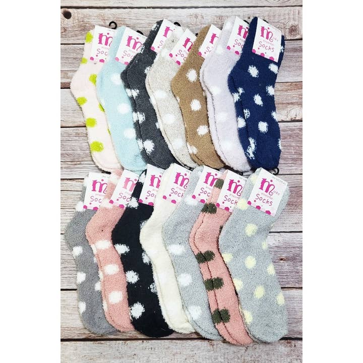 Polka Dot Winter Fuzzy Socks for wholesale by Funteze