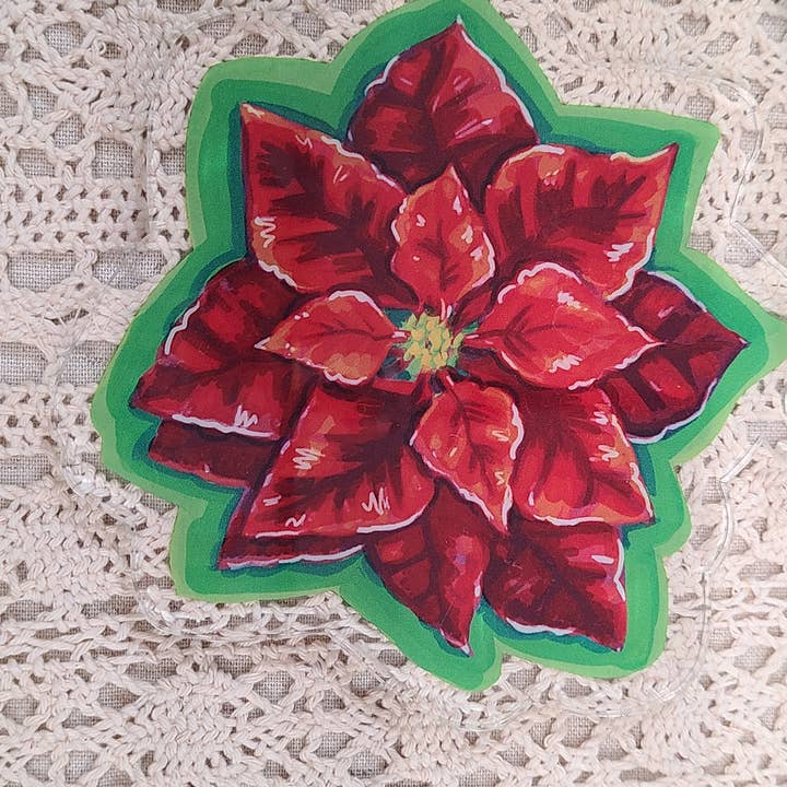 Poinsettia Bruchsicherer Acrylanhänger für den Großhandel von Nattosoup Studio